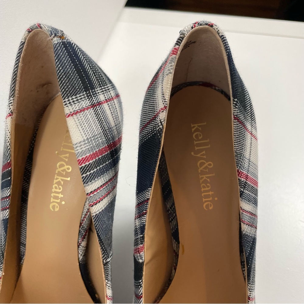 Kelly & Katie Plaid High Heel Pumps Women’s Size 7 - Holiday Preppy Classic - Picture 4 of 10